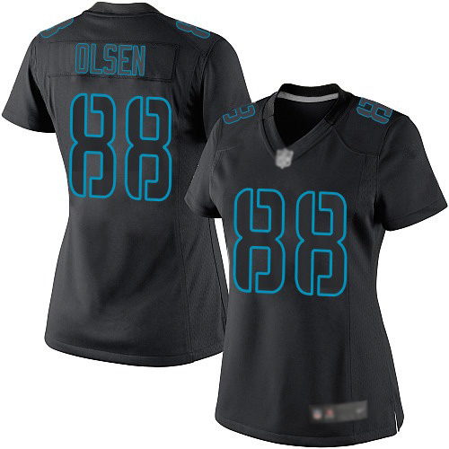 Carolina Panthers Limited Black Women Greg Olsen Jersey NFL Football #88 Impact